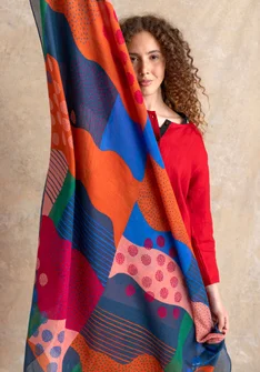 Foulard ”Ariel” en coton biologique - bleu Pacifique