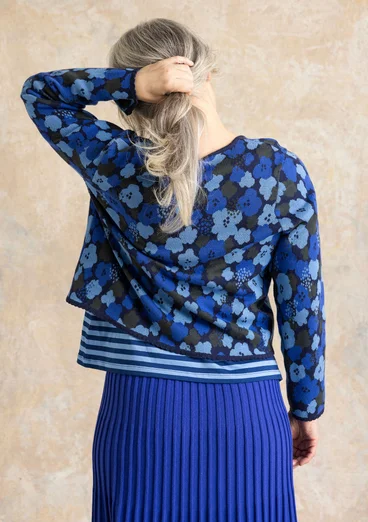 Gilet fleuri "Hillevi" en coton biologique/recyclé - encre