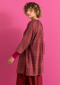 “Nora” woven organic cotton smock blouse - madder red