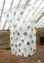 “Tulipanaros” short curtain in organic cotton flax blue thumbnail