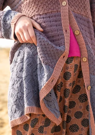 “Chloe” recycled cotton coatigan - old rose