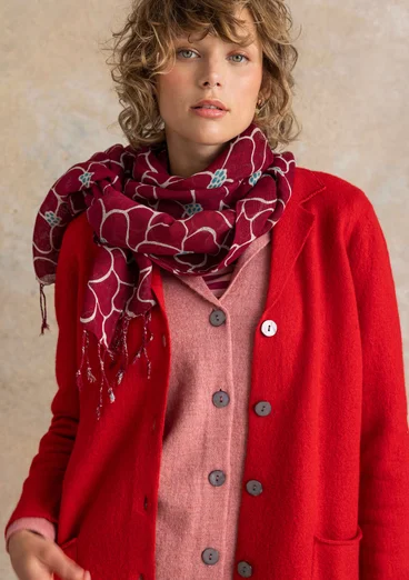 Knitted blazer crafted from felted organic wool - amaryllis
