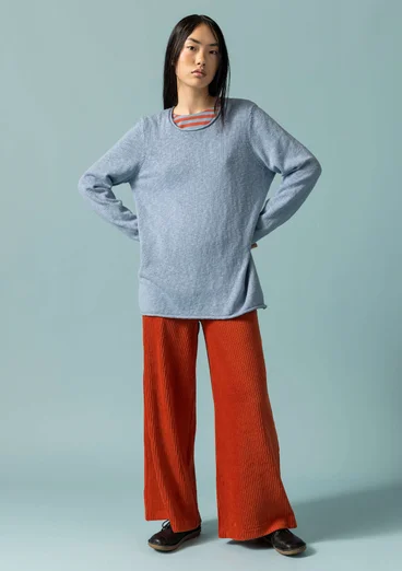 Favoriete trui "Abby" van biologisch/gerecycled katoen - duifblauw