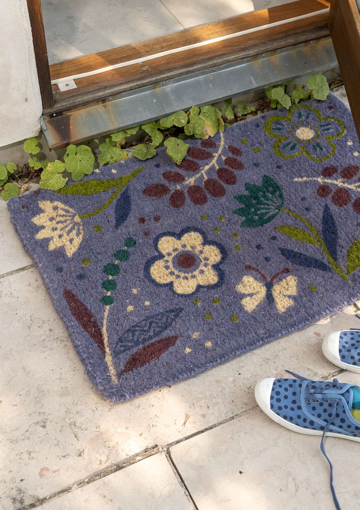 “Meadow” coir doormat lavender thumbnail