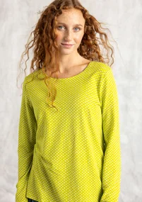 “Tina” lyocell/elastane jersey top - neon green/patterned