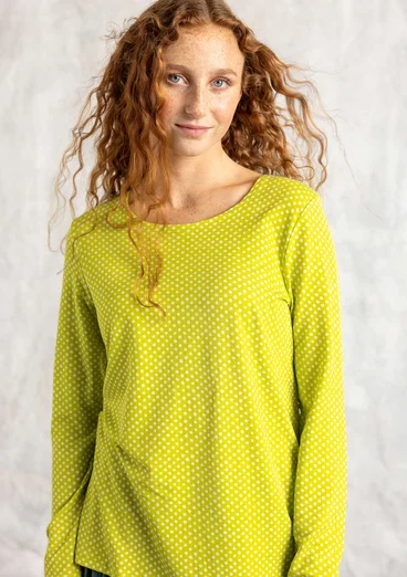 “Tina” lyocell/elastane jersey top - neon green/patterned