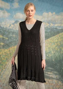 Strickkleid „Raya“ aus Bio-Baumwolle - schwarz