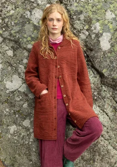 Langstrickjacke „Nova Scotia“ aus Lammwolle - rost