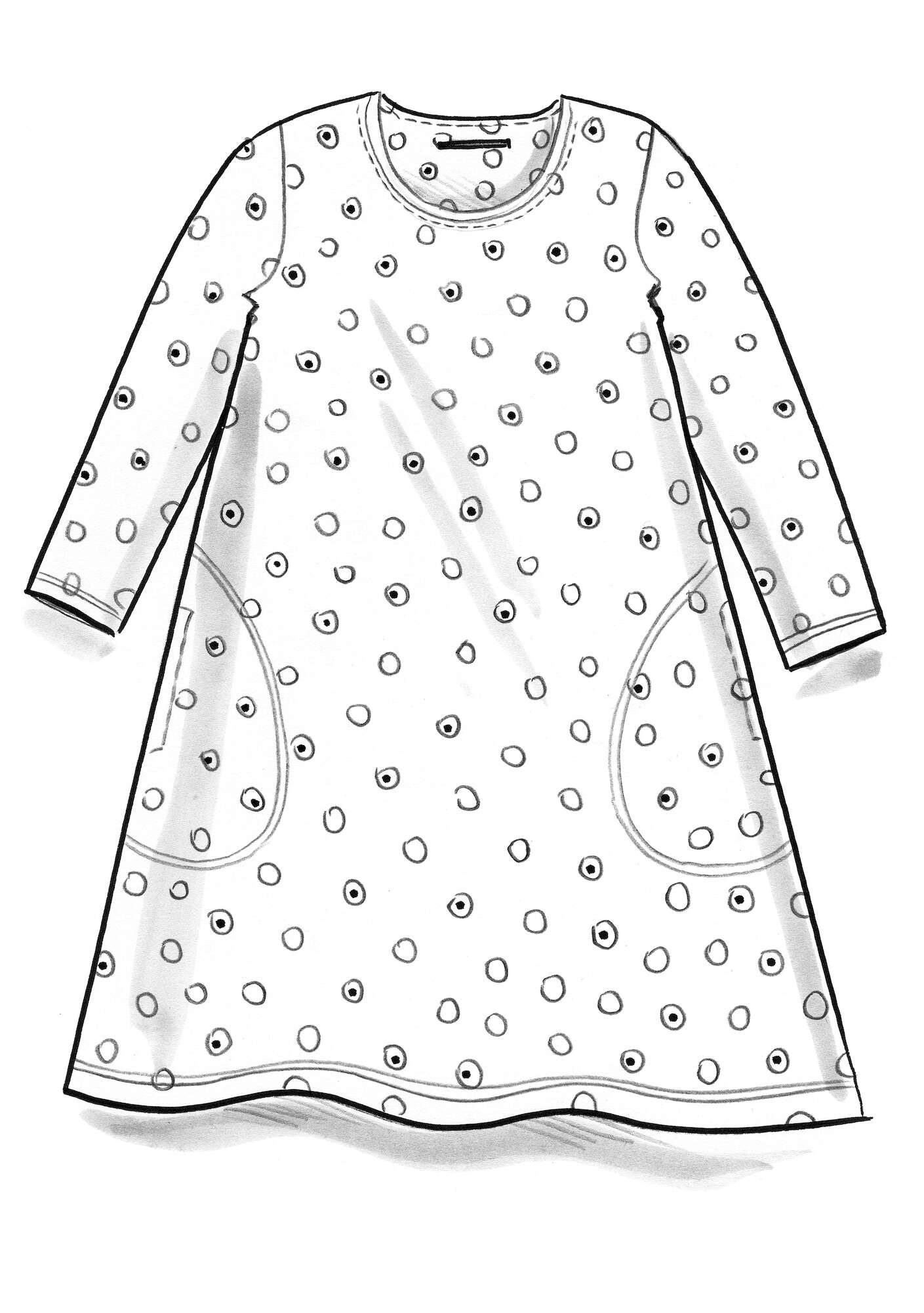 “Elisabet” jersey dress in organic cotton/modal