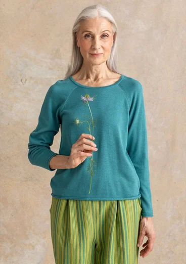 Pull en coton biologique/lyocell - bleu canard