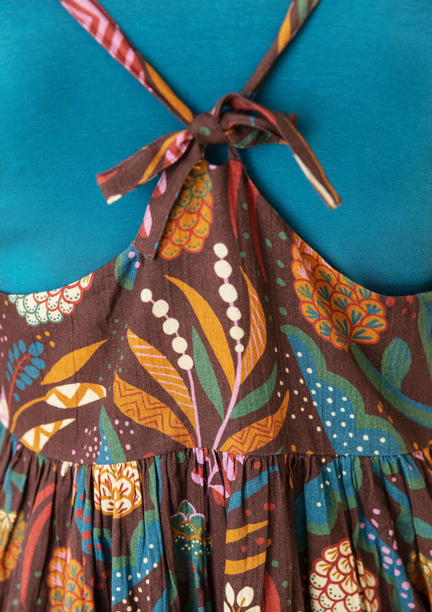 Vevd kjole «Artichoke» i økologisk bomull morbær thumbnail