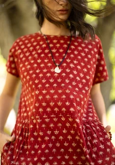 Vävd klänning ”Thistle” i ekologisk bomull - henna