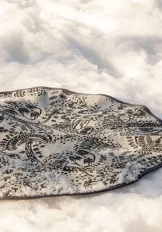 “Taiga” tree mat in organic cotton - ash grey