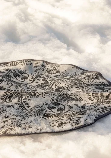 “Taiga” tree mat in organic cotton - ash grey