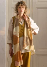 “Kaan” woven shawl in wool - oyster
