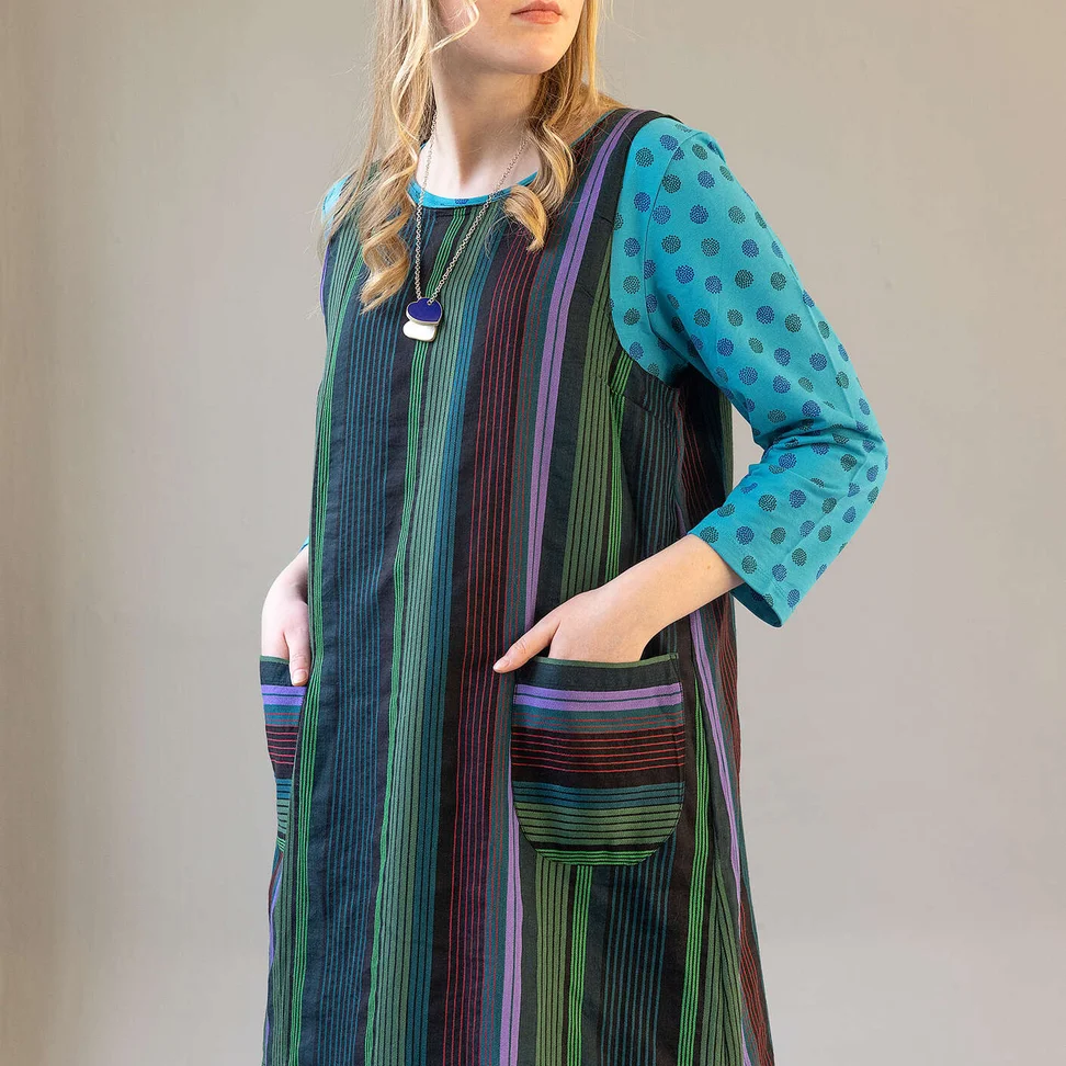 “Ketchi” woven wool/cotton sleeveless dress - black