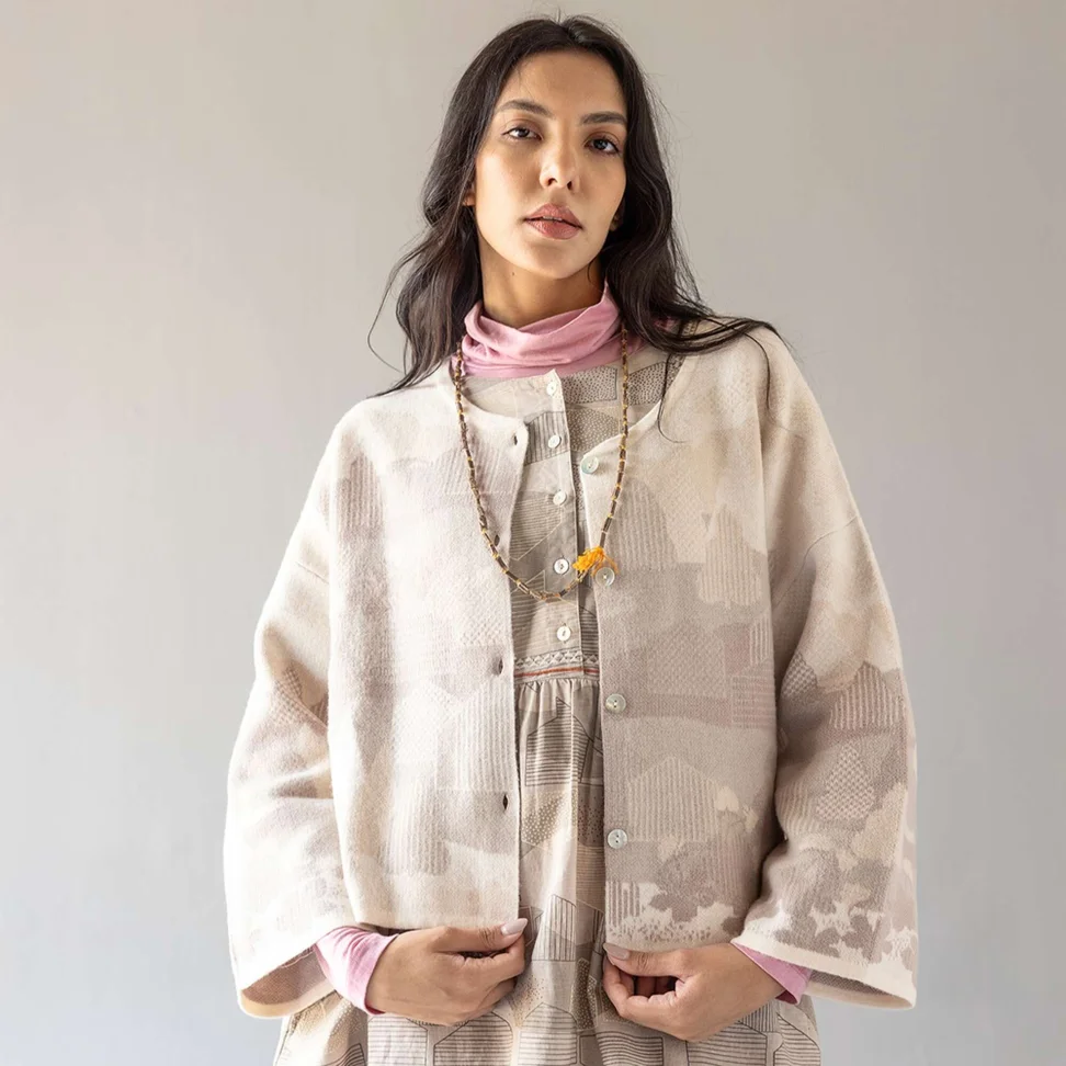 Kofta "Alaska" i återvunnen ull - natur