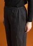 “Asta” woven pants in linen (black/striped XS)
