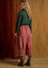 Bestickte Hose „Minal“ aus Bio-Baumwolle - dunkelrot