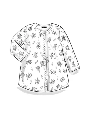 “Evelyn” organic cotton blouse - black/patterned