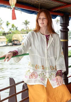 Tunika "Girlang" i økologisk bomuld - fjer