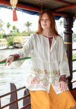 Tunika «Girlang» i økologisk bomull - fjær