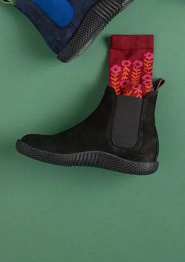 Elastic-sided boots made of nubuck - black