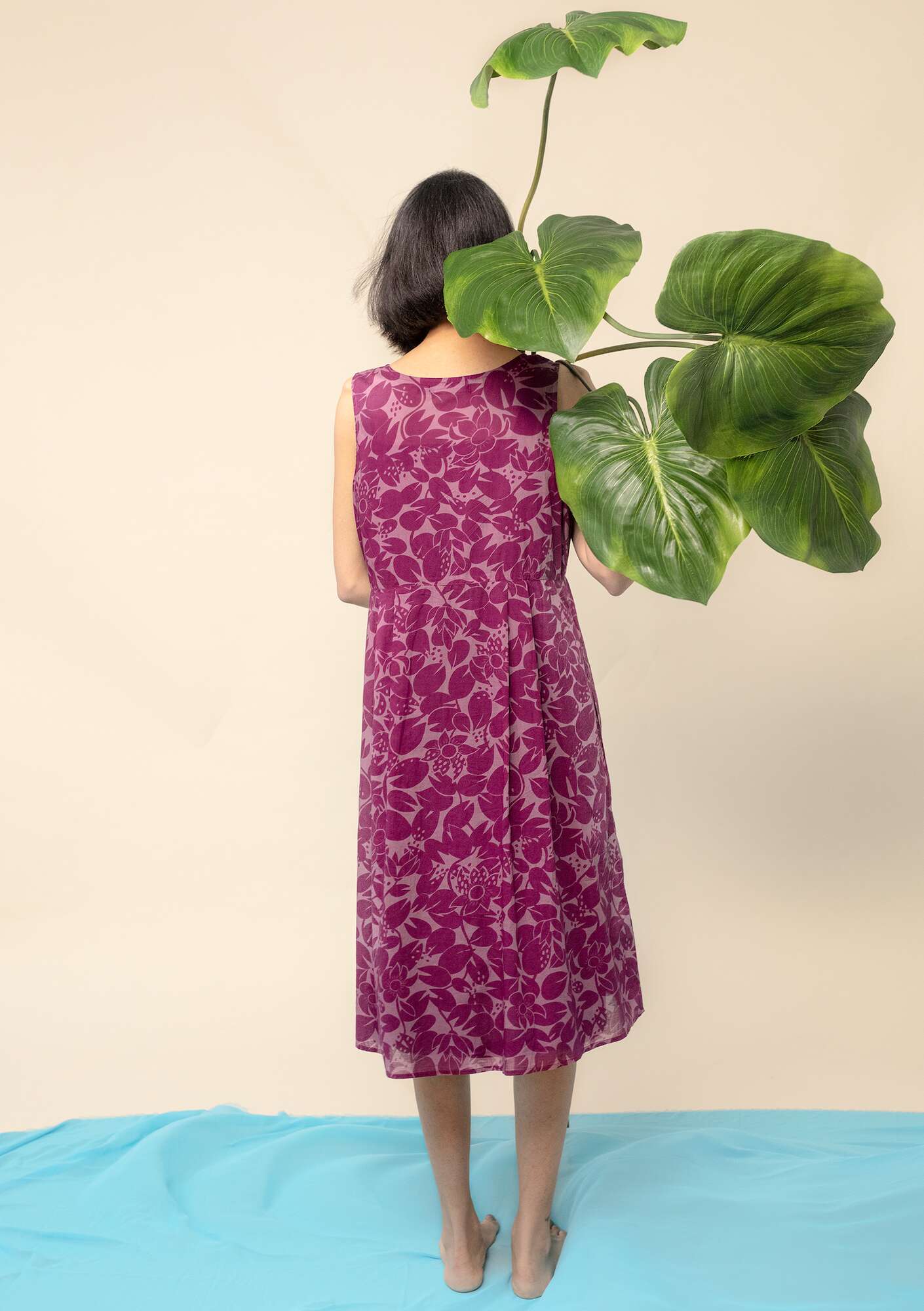 Kleid „Lotus“ aus Öko-Baumwollgewebe traube-gemustert thumbnail