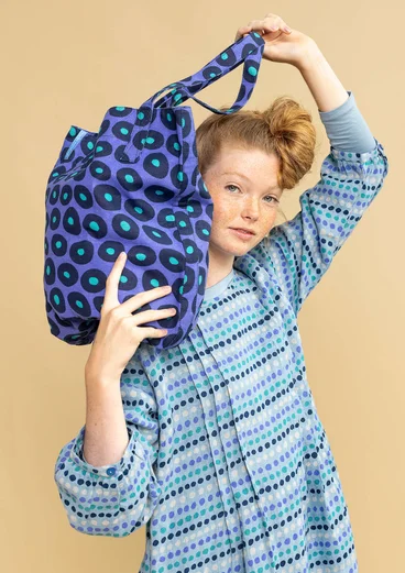 Tas "Billie" van biologisch katoen - blauwe lotus