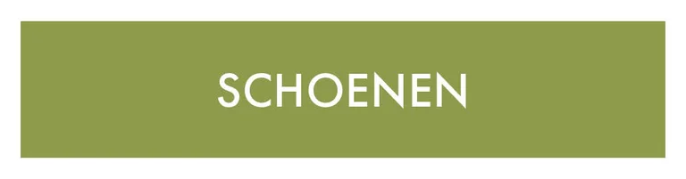 Een groen blokje met de tekst 'Schoenen' in het wit. 