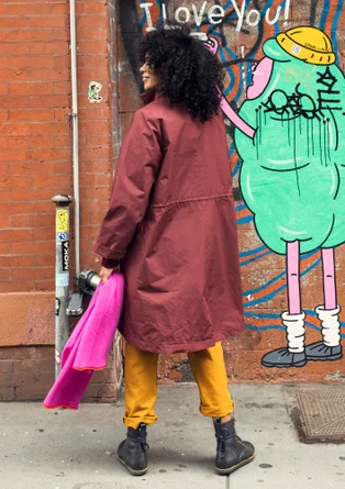 “Madison” parka in organic cotton with a removable vest - beetroot