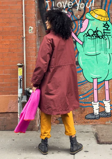“Madison” parka in organic cotton with a removable vest - beetroot