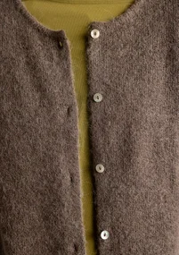 Strickjacke aus Alpakawollgemisch - hellkartoffel-melange