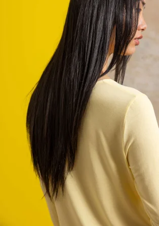 Top ”Bianca” en jersey de lyocell/élasthanne - jaune pastel