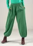 “Olivia” woven organic cotton harem trousers (green sea glass XXL)