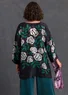 Blouse "Rose Garden" en soie (noir S/M)