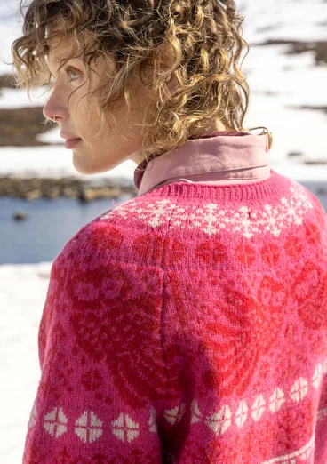 “Luna” lambswool blend sweater - dark peony