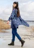 Robe "Borealis" en coton biologique tissé (indigo léger XS)