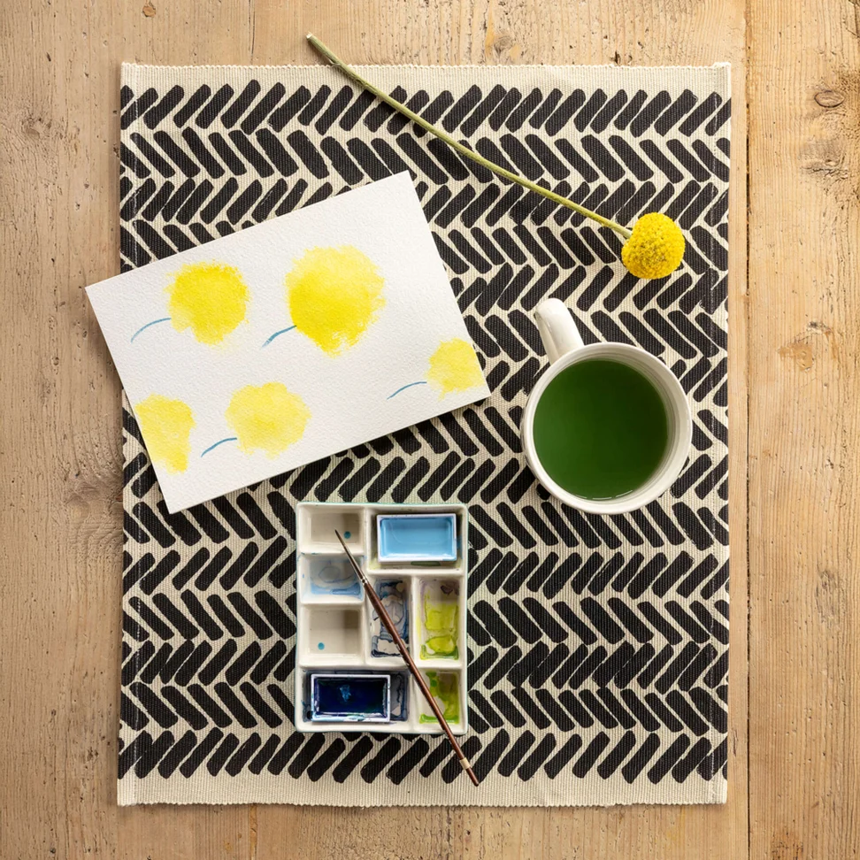 “Play” organic cotton placemat - black