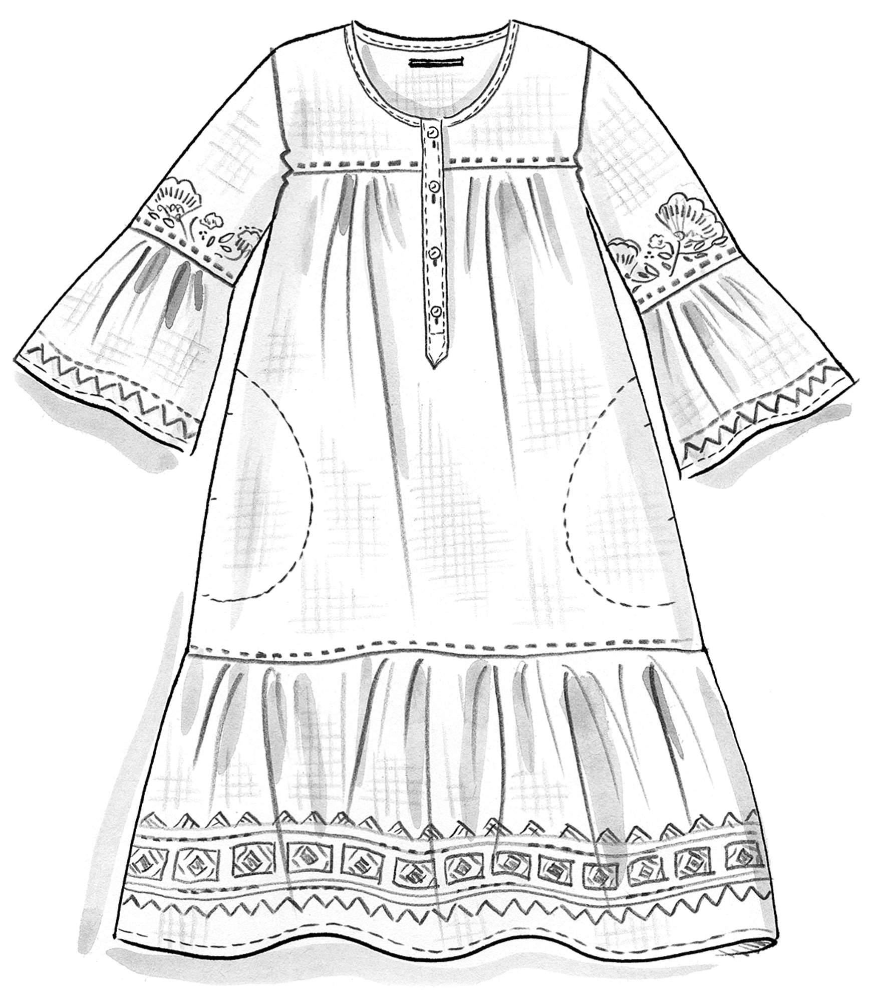 “Majorelle” organic cotton/linen dress