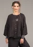 “Bodil” woven linen blouse (black M)
