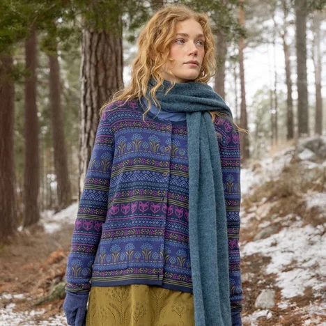 “Canwood” organic/recycled cotton cardigan - violet