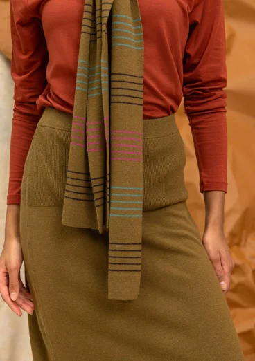 Feinstrickrock „Sylvi“ aus Bio-Baumwolle/Wolle - dunkelolive