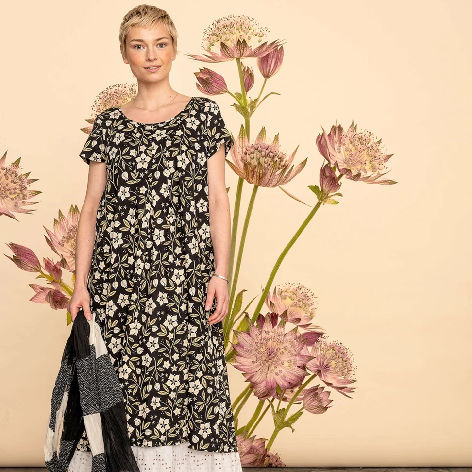 Jerseykleid „Primrose“ aus Bio-Baumwolle - cassis