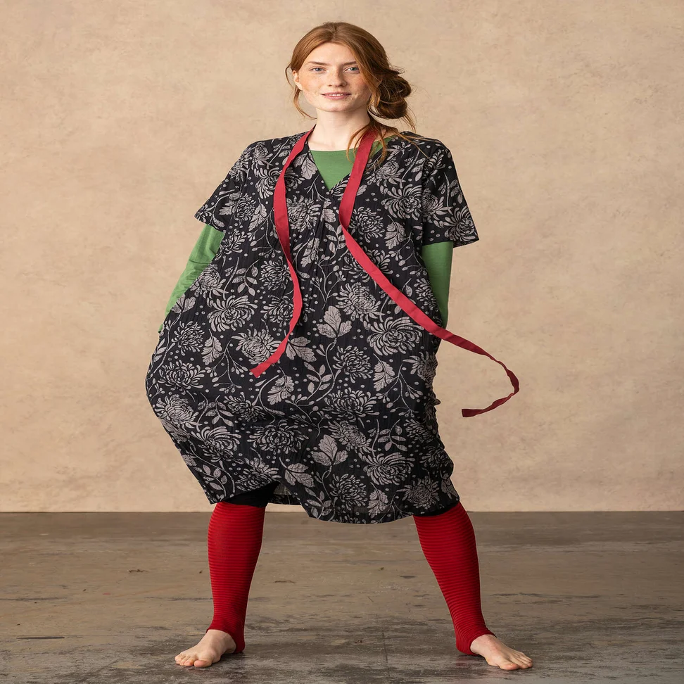 Webkleid „Niwa“ aus Bio-Baumwolle - schwarz