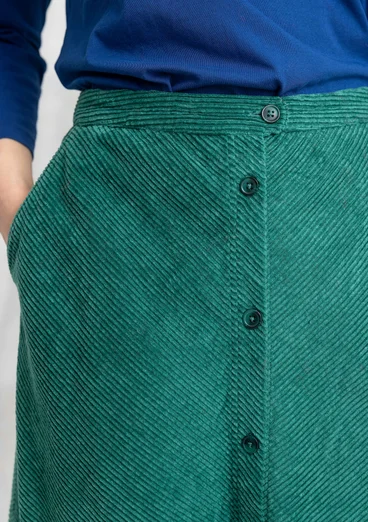 “Rime” organic cotton corduroy skirt - light bottle green