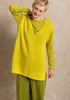 Strickpullunder aus Bio-/Recycling-Baumwolle - dijonsenf