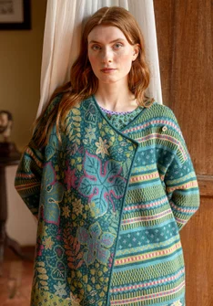 Gilet croisé "Augusta" en laine mélangée - vert paon