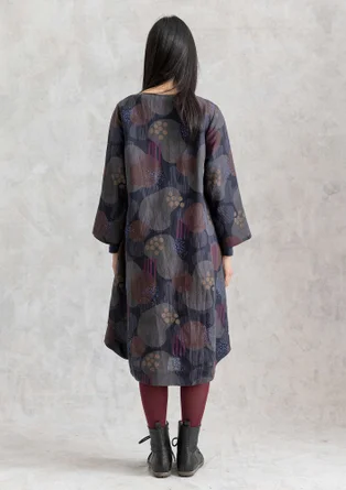 “Fizz” woven dress in linen/modal - black