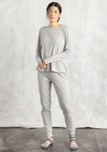 Legging van biologisch katoenen ribtricot - grijs gemêleerd
